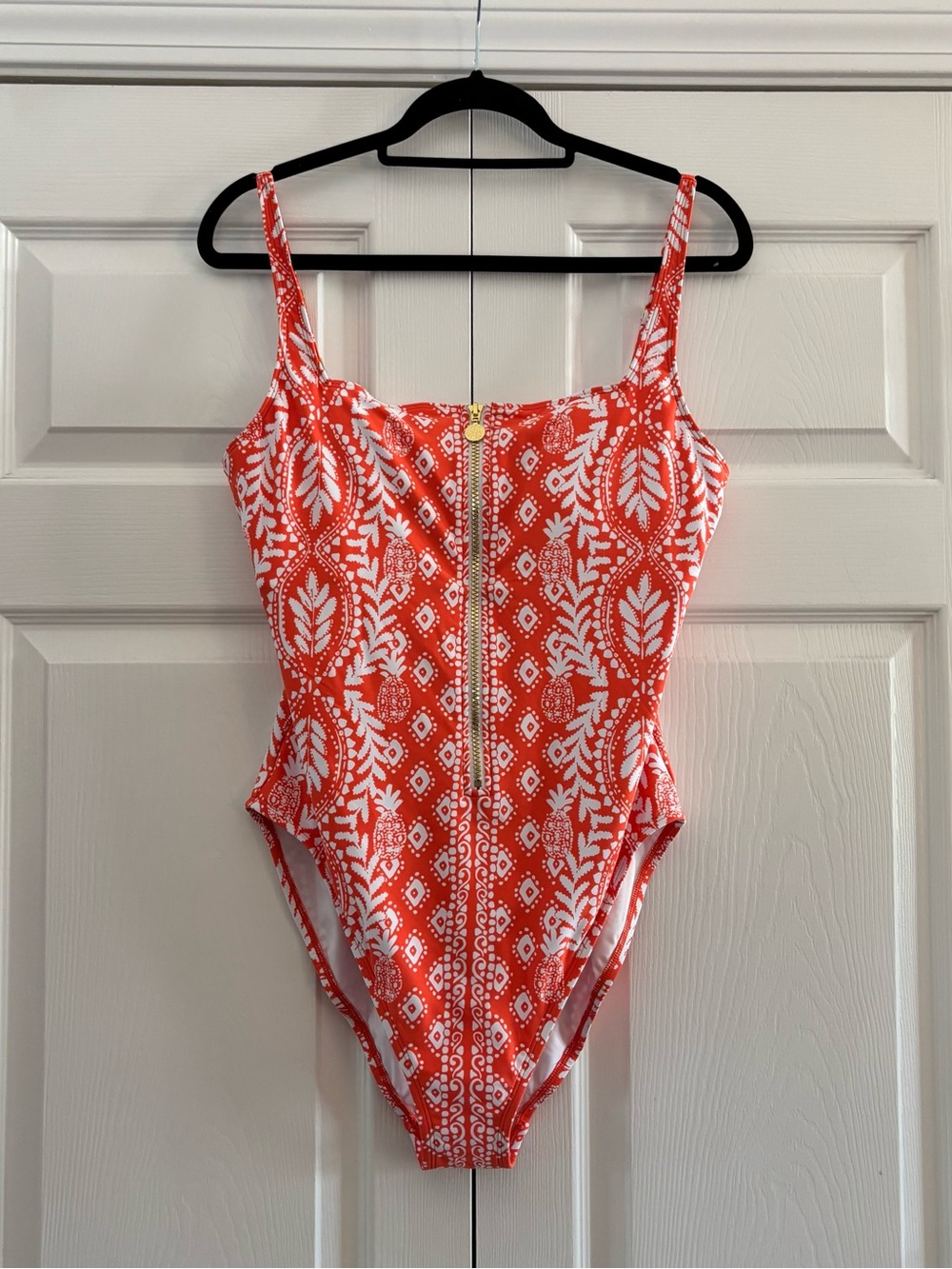 Lilly Pulitzer Orange Print Emil One Piece Swimsuit